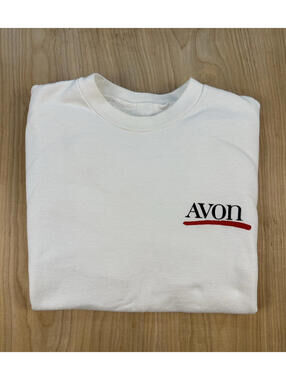 vintage 80's AVON sweatshirt MEDIUM white WOMANS prep PUNKY normcore